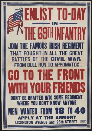 Recruitment poster for the 69th Infantry