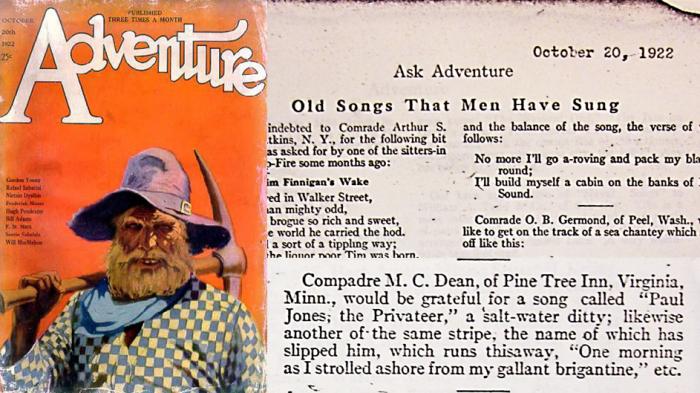 Oct 20, 1922. Magazine: Ask Adventure
