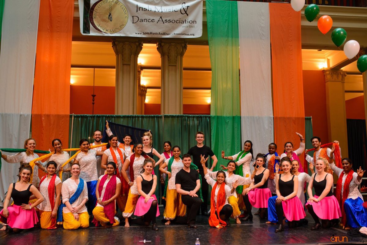 O'Shea Irish Dance and Bollywood Dance Scene performance group at 2018 St. Patrick's Day Celebration at the Landmark Center