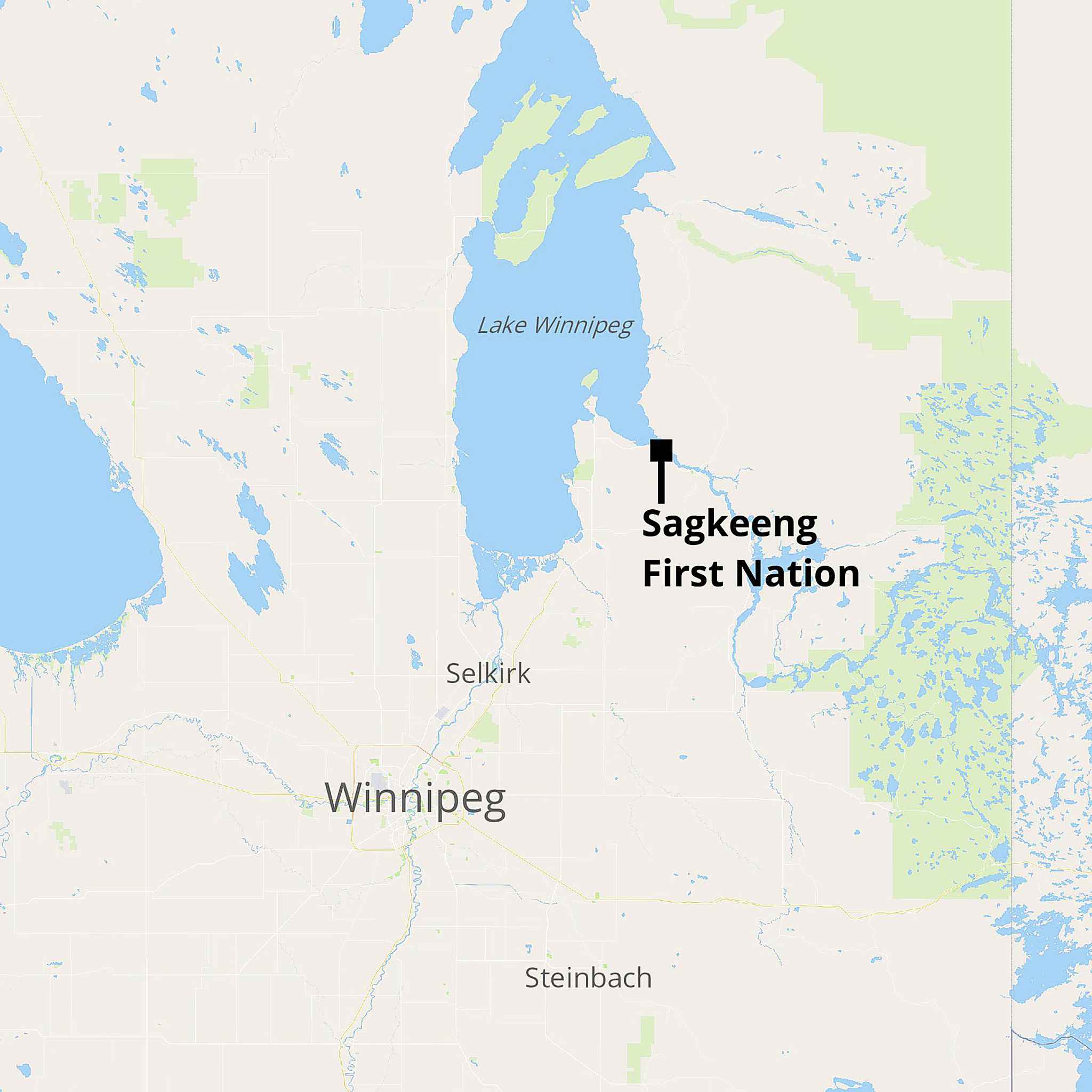 Map of Sagkeeng First Nation