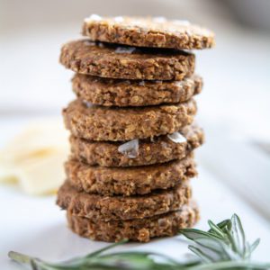 Oat biscuits stacked